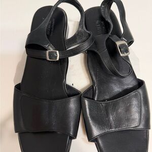 Munro Black Leather Women's Sandals